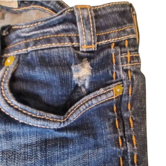 MEK Denim Jeans Womens Oaxaca Boot Cut Distressed Denim N0 Tag Approx Size 28-29 - Picture 7 of 12